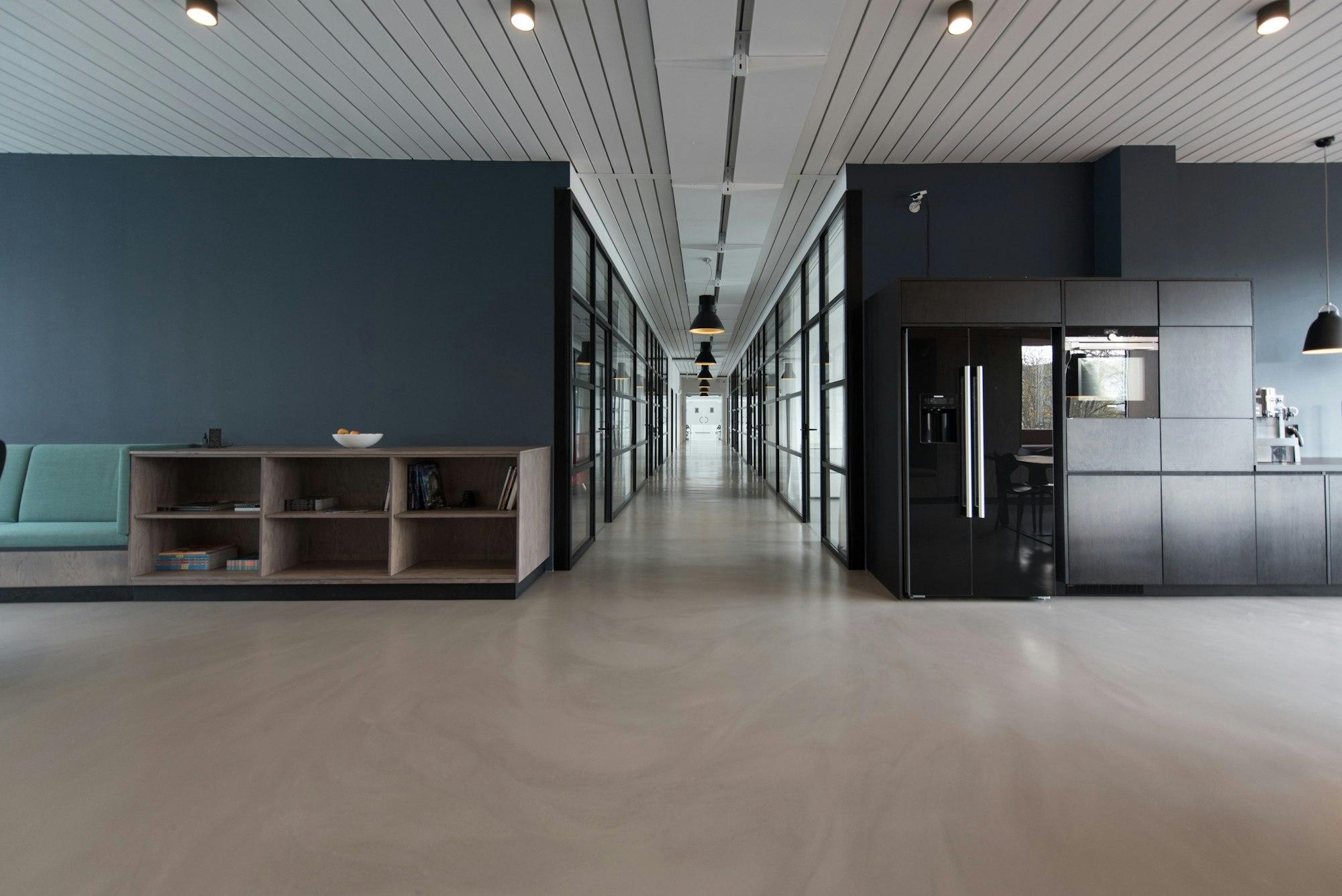 Sunlit modern office interior